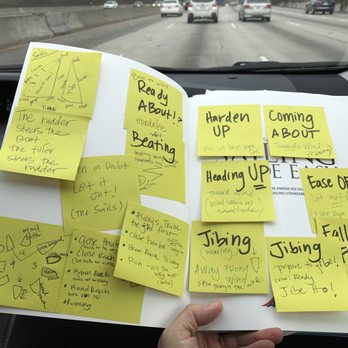 Bluewater Sailing & Charters - Studying Post-it Style! - Boat Charters Near Me - Marina Del Rey, California