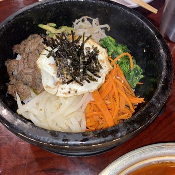 Gangnam Seattle - Dolsot Bibimbap $18.99 with beef (option with chicken) - Korean Near Me - Seattle, Washington Gangnam Seattle - Dolsot Bibimbap $18.99 with beef (option with chicken) - Korean Near Me - Seattle, Washington