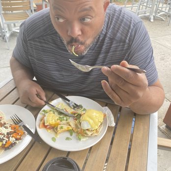 Farmhouse Cafe - Gary enjoys his breakfast NY BENIE - Breakfast & Brunch Near Me - Wendell, North Carolina