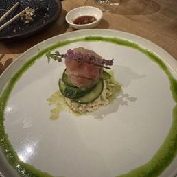 Sushi and cucs on a bed of blue crab Sushi and cucs on a bed of blue crab