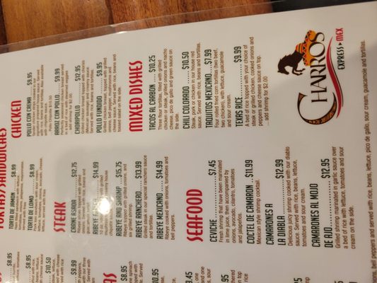 Menu photo 1 Charros Express Mex Evans, GA