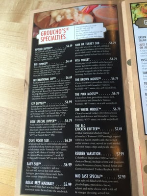 Menu photo 2 Groucho's Deli Greenville, SC