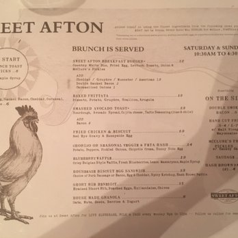 Sweet Afton - Brunch menu - July 2017 - Bars Near Me - Astoria, New York Sweet Afton - Brunch menu - July 2017 - Bars Near Me - Astoria, New York