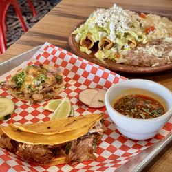 El Chilango Chido - Chilango Birria Taco, Carnitas Taco, Beef Flautas