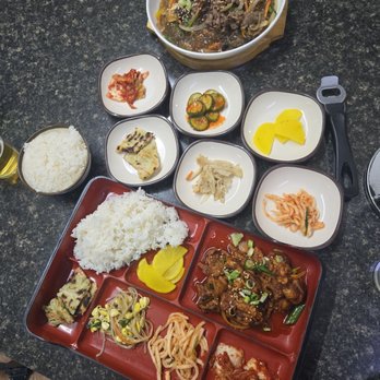 Chas Market & Kitchen - Pork Bulgogi lunch box and full size japchae - Korean Near Me - San Antonio, Texas