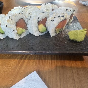 Sakura - Salmon and avocado sushi roll - Japanese Near Me - Bury Saint Edmunds, SFK Sakura - Salmon and avocado sushi roll - Japanese Near Me - Bury Saint Edmunds, SFK