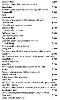 Menu photo 5 Sushi Moto Fernley, NV Menu photo 5 Sushi Moto Fernley, NV