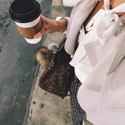 Trench-coat outfit.