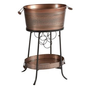 A&V Party and Event Rentals - Copper beverage tub with stand and wine holder - Party Supplies Near Me A&V Party and Event Rentals - Copper beverage tub with stand and wine holder - Party Supplies Near Me