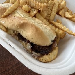 Philly cheese steak with fries
