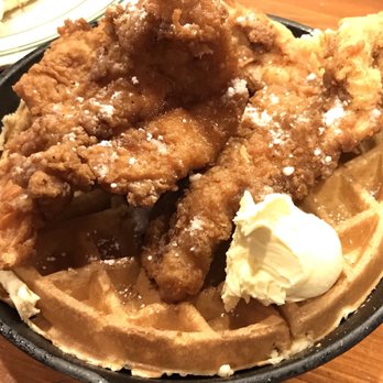 Flapjack's Pancake Cabin - Chicken and waffles served in a skillet - Breakfast & Brunch Near Me - Pigeon Forge, Tennessee