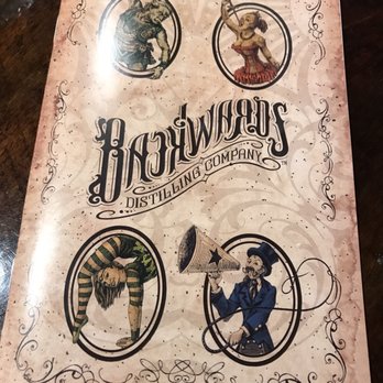 Backwards Distilling Company - Backwards menu front! - Distilleries Near Me - Casper, Wyoming