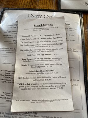 Menu photo 2 Coast Cafe Bolinas, CA