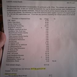 Lakehills Animal Health - estimate for dental cleaning. $19 if I want a nail trim while they are under anesthesia cutting the work more than half for you? wow