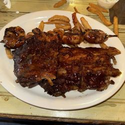 Mountain Holler - Half rack of ribs and skewer of shrimp