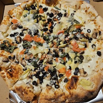 Via Roma Pizzeria - The margherita pizza, large with add ons of artichokes, mushrooms and olives. Delicious! - Italian Near Me - Lincoln, California Via Roma Pizzeria - The margherita pizza, large with add ons of artichokes, mushrooms and olives. Delicious! - Italian Near Me - Lincoln, California