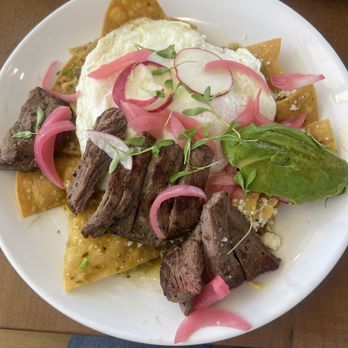 Poached Kitchen - Chilaquiles Verdes With Steak - Breakfast & Brunch Near Me - Whittier, California