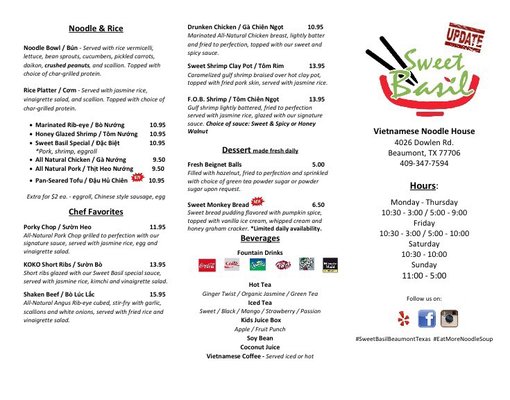 Menu photo 8 Sweet Basil Vietnamese Noodle House Beaumont, TX Menu photo 8 Sweet Basil Vietnamese Noodle House Beaumont, TX