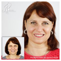 BeautyCase Academy - Permanent Make Up am ganzen Gesicht. Aufnahmen davor und danach. Abgeheilte Ergebnisse.