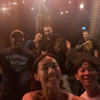 Backdoor Comedy Club - After the show with some of the comedians (super nice people!! Smiling so hard my veins are about to pop) - Comedy Clubs Near Me - Richardson, Texas