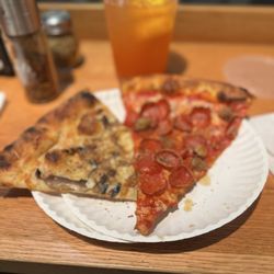 Andy's Pizza - Bethesda - Sausage and Pepperoni Slice and Mushroom and Onion Slice