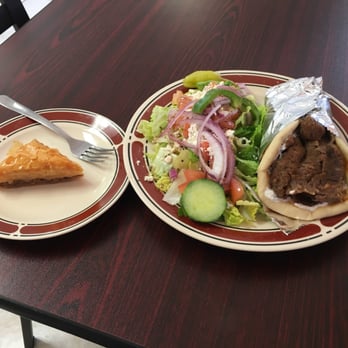 George's Gyros - The Gyro with a side of Greek salad.. And Baklava for Dessert - Salad Near Me - Mesa, Arizona