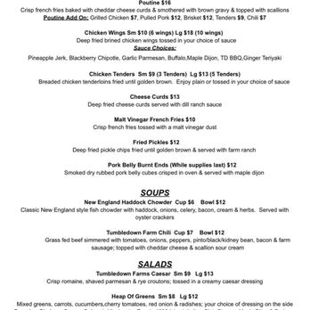 Tumbledown Farm to Fork - Menu 6.15.25 - American Near Me - Wakefield, New Hampshire Tumbledown Farm to Fork - Menu 6.15.25 - American Near Me - Wakefield, New Hampshire