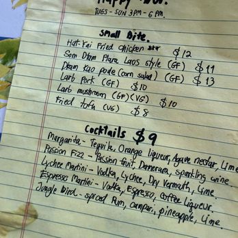 Ledu Thai - Happy hour menu - Thai Near Me - Phoenix, Arizona