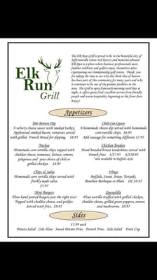 Menu photo 3 Elk Run Grill Jeffersonville, IN