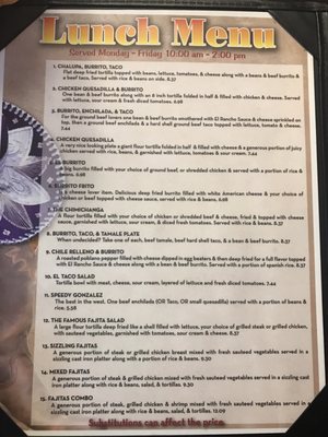 Menu photo 4 El Rancho Biloxi, MS Menu photo 4 El Rancho Biloxi, MS