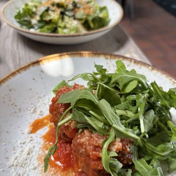 Jame Enoteca - Meatballs and Spicy Caesar Salad - Italian Near Me - El Segundo, California