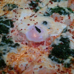 Pizzeria Da Enzo - Eigenkompo: Lachs, Scampis, Spinat, Ei, Knobi - legga...