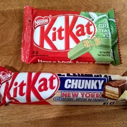 The Grocery Outlet - Green Tea KitKat and New York Cheesecake KitKat $0.75 each.