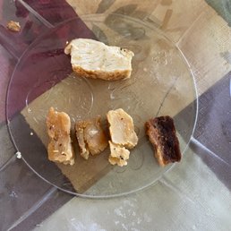 The piece of chicken on top is the only " good" piece!! Gross!!!