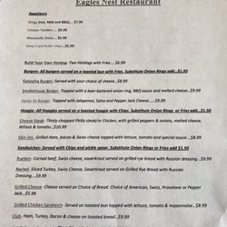 Eagles Nest Restaurant - Menu