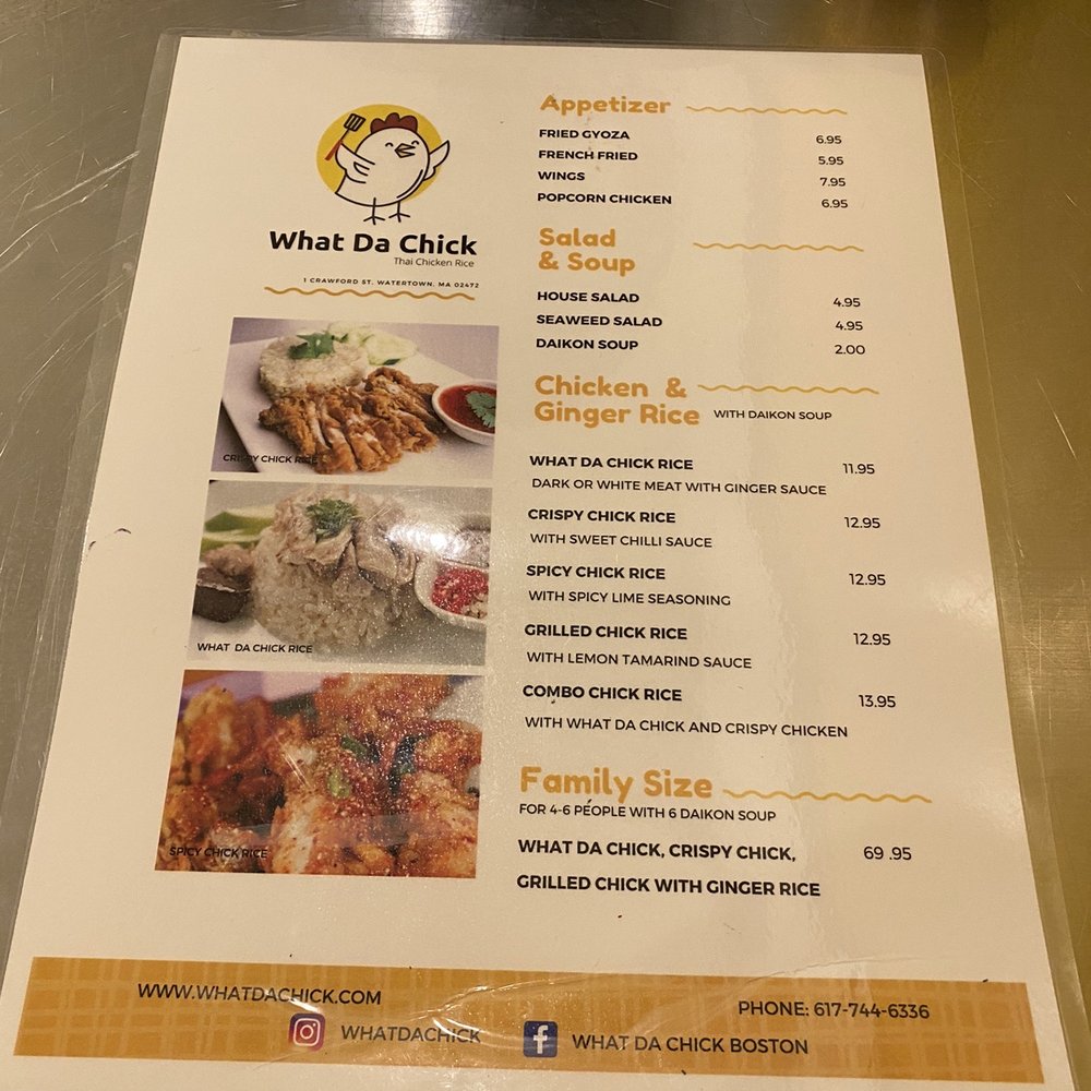 What Da Chick - Menu - Thai Near Me - Watertown, Massachusetts What Da Chick - Menu - Thai Near Me - Watertown, Massachusetts