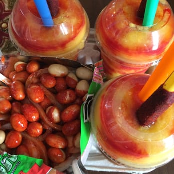 Hay Elotes - 3 small mangonadas & 1 tostiloco!! I live in a border town w/Mexico & I have to say these ladies know what they're doing! - Desserts Near Me - Austin, Texas Hay Elotes - 3 small mangonadas & 1 tostiloco!! I live in a border town w/Mexico & I have to say these ladies know what they're doing! - Desserts Near Me - Austin, Texas