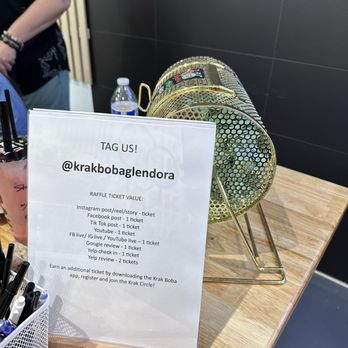 Krak Boba - Glendora - Raffle - Juice Bars & Smoothies Near Me - Glendora, California Krak Boba - Glendora - Raffle - Juice Bars & Smoothies Near Me - Glendora, California