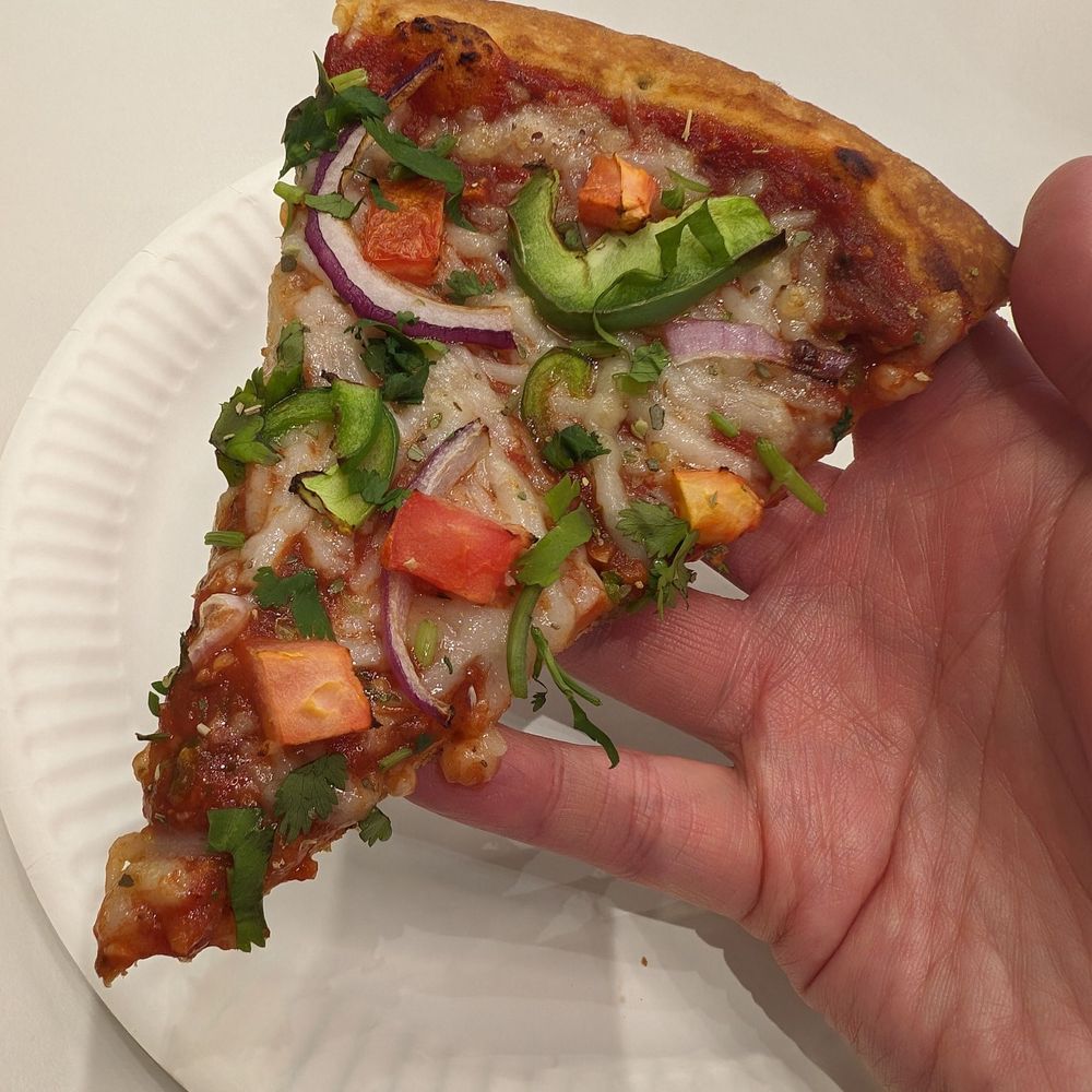 Veggie Planet - Indian masala pizza slice - Vegetarian Near Me - Ajax, Ontario Veggie Planet - Indian masala pizza slice - Vegetarian Near Me - Ajax, Ontario