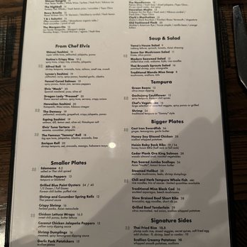 Shinsei - Menu - Asian Fusion Near Me - Dallas, Texas