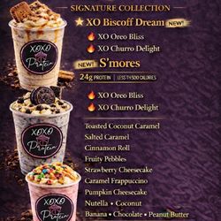 XOXOProtein - Menu protein shakes