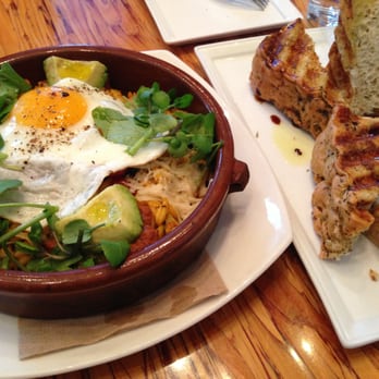 Medina Cafe - Paella with a side of grilled focaccia - Breakfast & Brunch Near Me - Vancouver, British Columbia