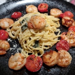 Gambas mit Pasta
