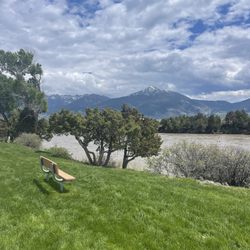 Yellowstone's Edge Rv Park - View from the road about 60 feet from our spot.