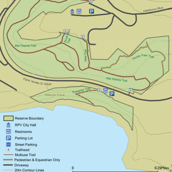 Alta Vicente Reserve - Trail map - Hiking Near Me - Rancho Palos Verdes, California