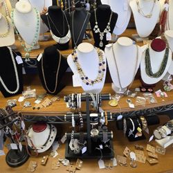 Now Then and Again - Lots of jewelry.