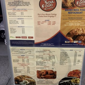 Bronx Soulfood Restaurant - Menu - Soul Food Near Me - Bronx, New York