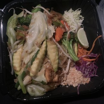 Divine Thai - Pad Thai (veggie + tofu, no egg) - tons of noodles underneath the veggies. To go container - Thai Near Me - Grover Beach, California Divine Thai - Pad Thai (veggie + tofu, no egg) - tons of noodles underneath the veggies. To go container - Thai Near Me - Grover Beach, California