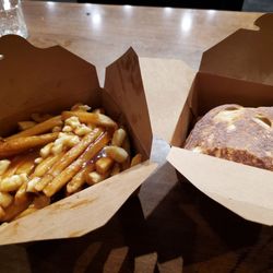 Meltwich - Ultimate grilled cheese sandwich and a side of poutine french fries