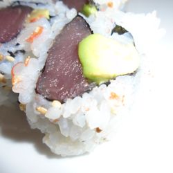 Osaka Sushi & Hibachi - Tuna avocado roll, close-up.